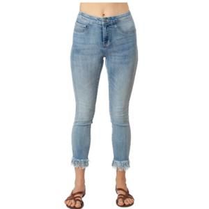 NEW CENIA fringe hem jeans in light wash